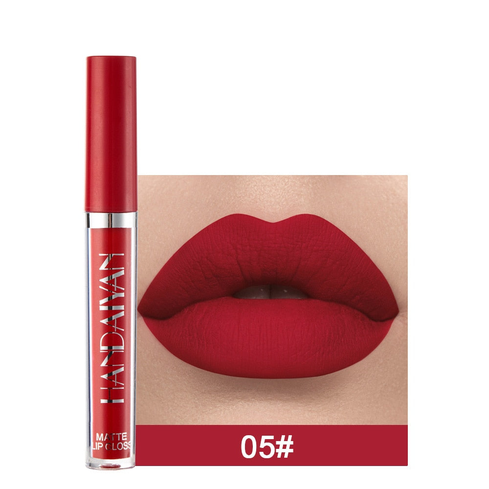 Waterproof Long Lasting Non-stick Cup Lip Gloss Makeup Red Lip Tint Lazy Lipstick Velvet Matte Sexy Red Lip-shaped Moisturizing