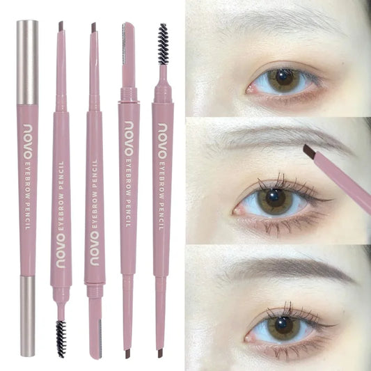 qgtao 3 in1 Eyebrow Pencil Kit 5 Colors Ultra Thin Eyebrow Pens with Eyebrow Trimmer Brush Waterproof Eyebrow Tattoo Makeup Cosmetics