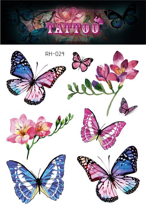 Fairy Butterfly Wings Shiny Tattoo Sticker Waterproof Eyes Face Hand Body Art Fake Tattoos Women Makeup Dance Music Festival