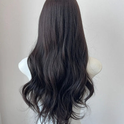 qgtao  -  Long Wave Wig Black Wavy Wigs with Bangs Naturally Soft Synthetic Wig for Cosplay Daily Use Heat Resistant Headband Wigs