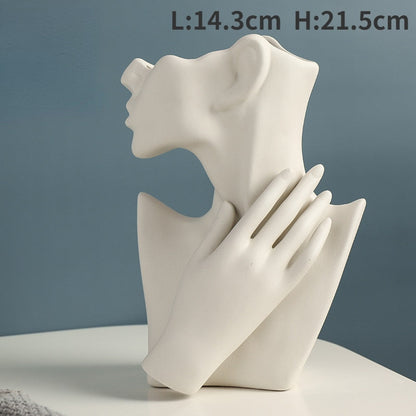 Nordic Style Ceramic Vase Woman Body Model Modern Body Art Vase Home Decoration Creative Flower Pot Living Room Decoration