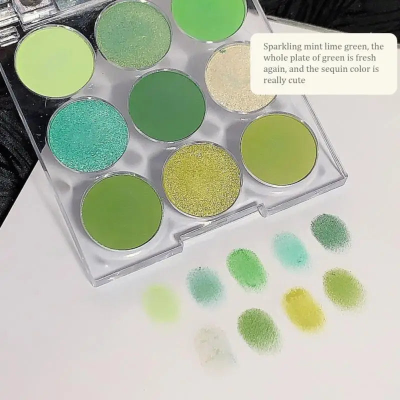 qgtao Long-lasting Fresh And Retro Anti Pollution Eye Shadow High Color Rendering Blue-green Eye Shadow Eyes Makeup Tool Palette