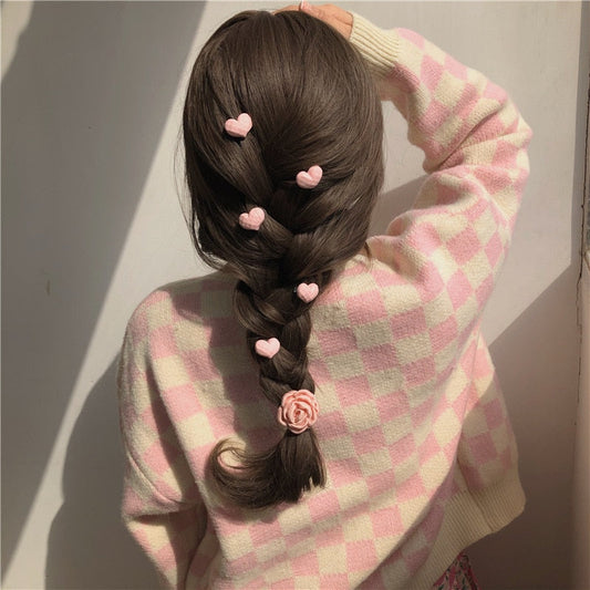 5pcs Girls Transparent Butterfly Pink Hairpin Children Fashion Heart-Shape Hair Clips Women Barrettes Headband Hair Accessories