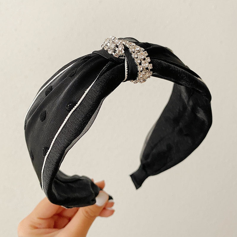 Solid Fabric Satin Hair Scarf Band Hairband for Women Girl Korea Headbands Fashion Accessorie