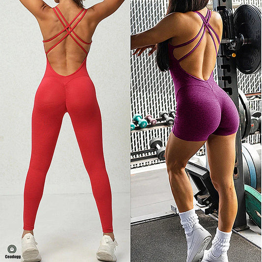 qgtao 2024 Pad Lycra Active Wear Gym Yoga Set Women Fitness Scrunch Legging Women Workout Female Sports Outfit Suits Exercise Jumpsuit