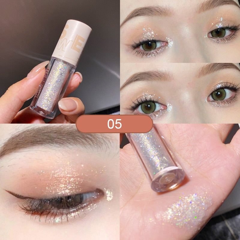 Liquid Eyeshadow Easy To Wear Pearlescent Liquid Eyeliner Glitter Lying Highlight Eye Shadow Long-lasting Glitter Eye Makeup