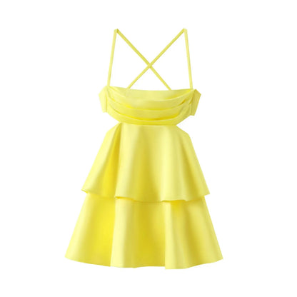 qgtao  2024 Women's Silk Satin Texture Suspender Dress Womens Dresses Sale Clearance Fashion Summer Short Party Elegant New