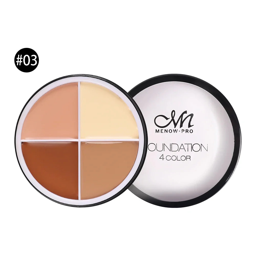 qgtao 4 Colors Concealer Makeup Palette Waterproof Moisturizing Coverage Dark Circle Face Contour Bronzer Foundation Cream Cosmetic