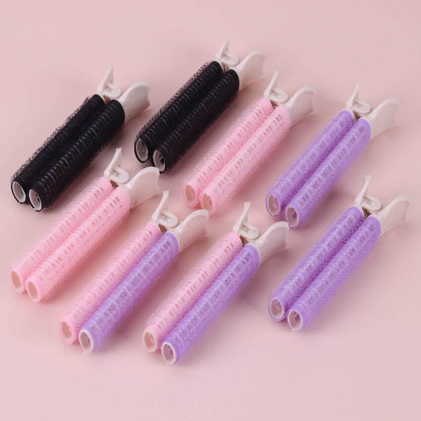 2PCS Natural Fluffy Hair Clip No Heat Curling Iron Plastic Fixed Bangs Artifact Wave Styling Tool Fashion Girls Styling Tools