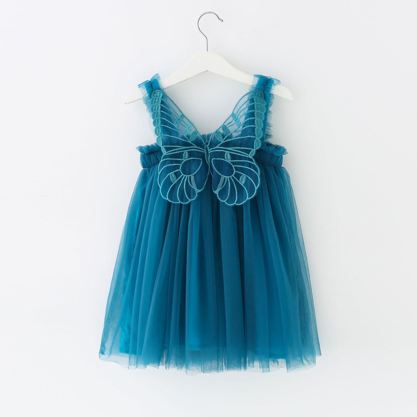 Birthday Strap Dress For Baby Girl Clothes Summer 3D Angel Wings Fairy Princess Mesh Tutu Dresses Kid Party Costume