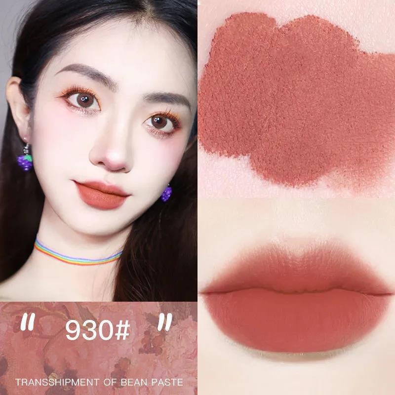 qgtao  4 Colors Velvet Matte Lip Gloss Waterproof Not Fading Red Liquid Lipsticks Non-stick Cup Pigment Lip Tint Women Makeup Cosmetic