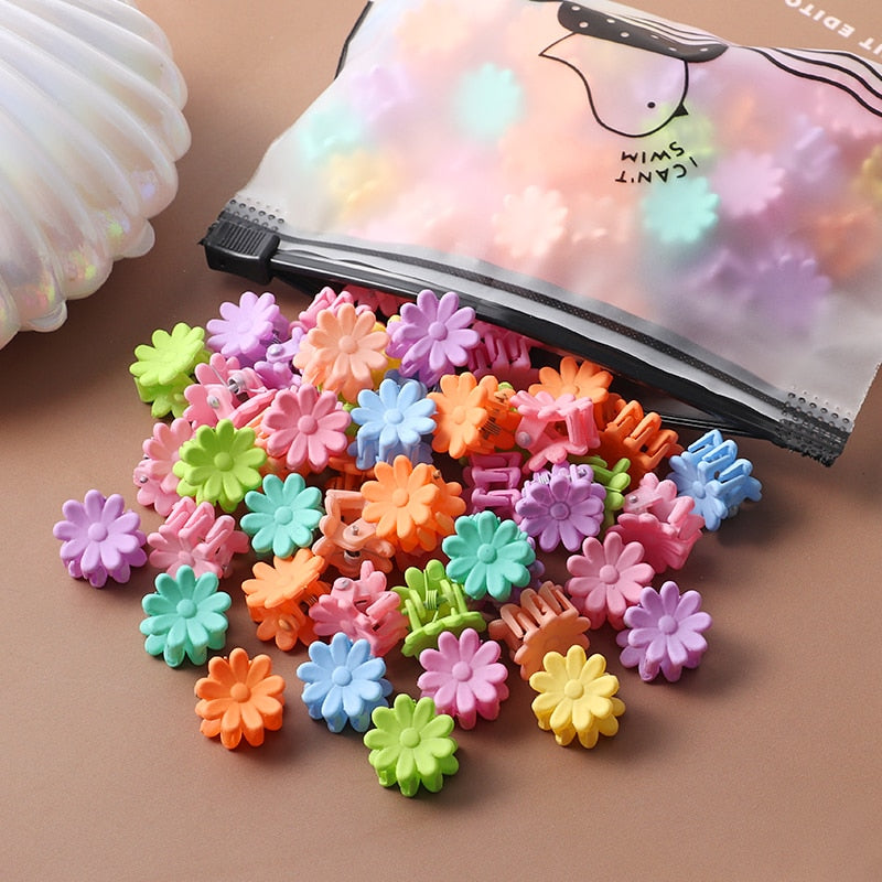 40Pcs Girls Cute Colorful Hair Clips Flower Star Crown Small Hair Claws Kids Sweet Hairpin Cartoons Fashion Hair Accessories