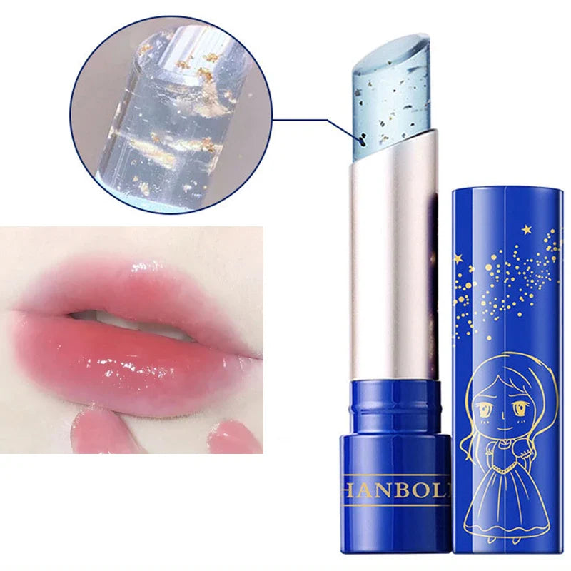 qgtao Moisturizing Lip Balm Temperature Color Change Lipstick Shinny Gold Foil Dead Skin Remove Lasting Lipstick Base Cream Lip Makeup