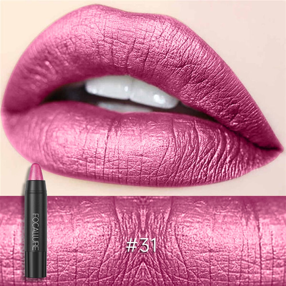 31 Colors Waterproof Matte Lipstick Shimmer Metal Moisturizing Long-lasting Lipbalm Lip Makeup Cosmetics for Women