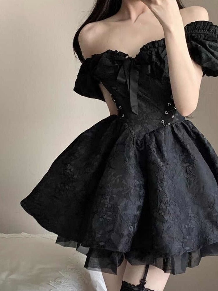 Black Gothic Beach Dress