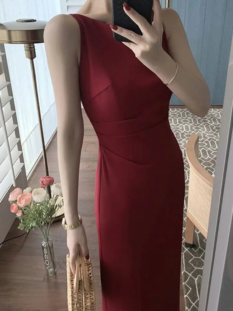 qgtao New Women Summer Fashion Spaghetti Strap Sleeveless Sexy Dress Female Elegant Evening Midi Dress