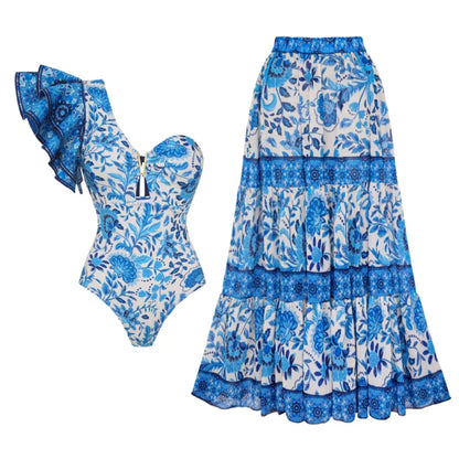 qgtao New Arrival Push Up Women Bikini Set Floral Printed Ruffle Bikinis Strappy Bandage Swimwear Brazilian Biquini Bathing Suit