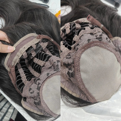 qgtao  -  Midsummer Wig for Women Long Black Straight Wig Headband Wig Black Brown Center Parting Natural Simulation hair for Daily Use