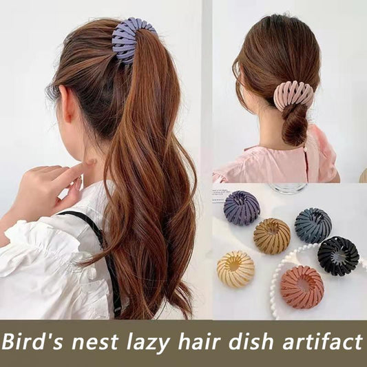 Transparent Hairpins Nest Ball Hair Clips Bun Hairpin For Women Ponytail Holder Hair Claw Clips Solid Color Hair Clip Headwear