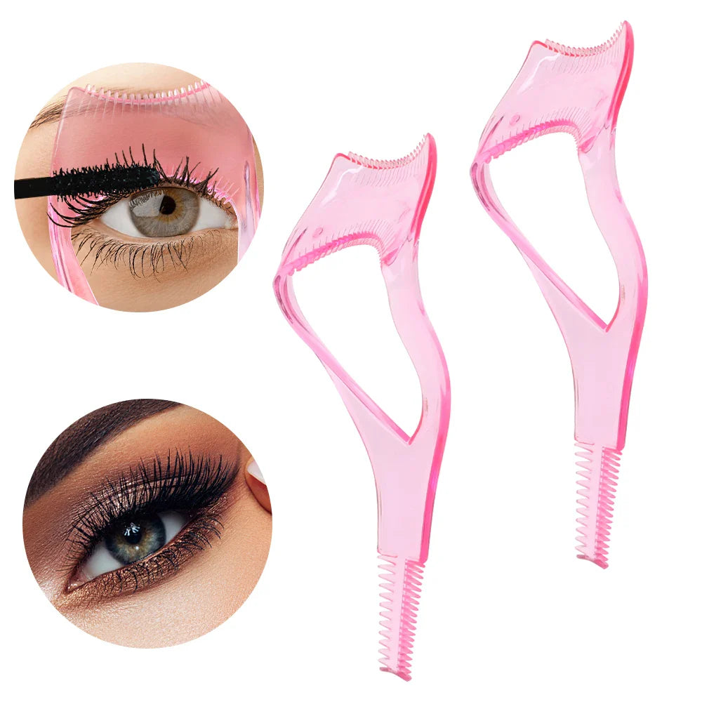 qgtao 3 In 1 Mascara Stencils Shield Eyelash Brush Applicator Comb Eyelash Curling Guide Card Multifunction Beauty Eye Makeup Aid Tool