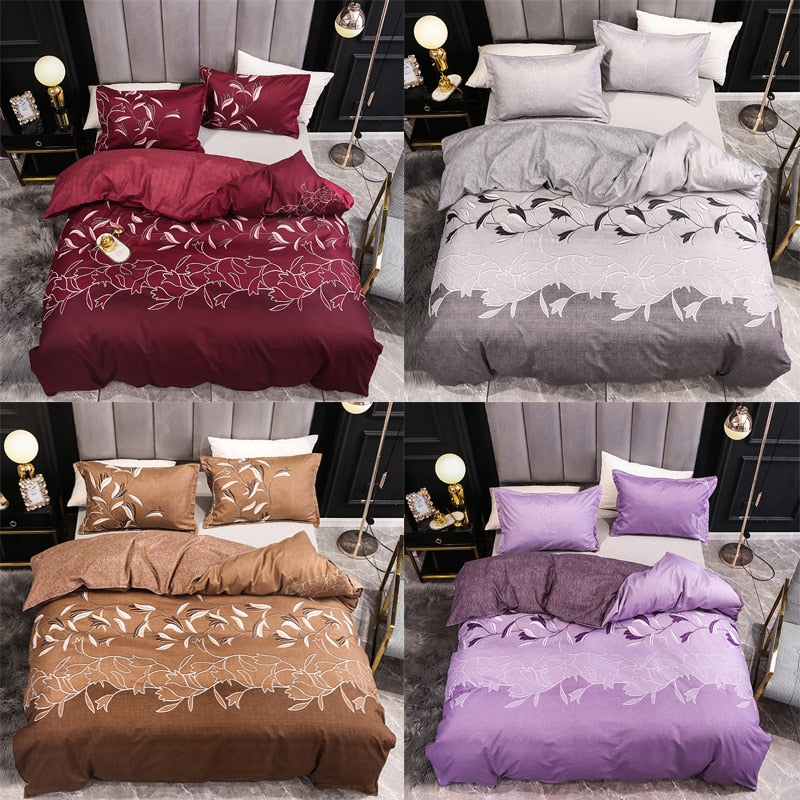 Yeknu 3pcs Nordic Exquisite Embroidery Bedding Set Bedroom Double Comfort Soft High Quality Quilt Cover and Pillowcase