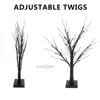 Halloween Decor LED Birch Tree Light Halloween Party Hanging Ornaments Tree Decorations for Home Table Kids Gift Christmas Lamp