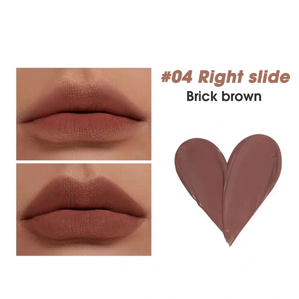 5 Colors Love Nude Matte Mousse Lip Gloss Waterproof Heart-shaped Liquid Lipstick Sexy Nude Red Lip Tint Women Makeup Cosmetics