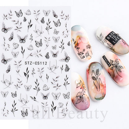 3D Christmas Sticker for Nails Cute Cartoon Sliders Snowflake Elk Xmas Tree Decal Gel Polisn Manicure Nail Art Decor SACA717-724