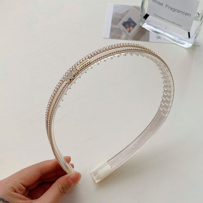 Luxury Rhinestone Chain Headband Fashion Hair Accessories Women's Shiny Trend Full Drill Hairband Hair Band Girl Headwear New