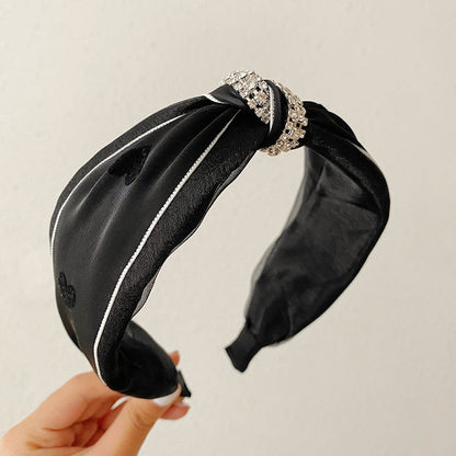 Solid Fabric Satin Hair Scarf Band Hairband for Women Girl Korea Headbands Fashion Accessorie