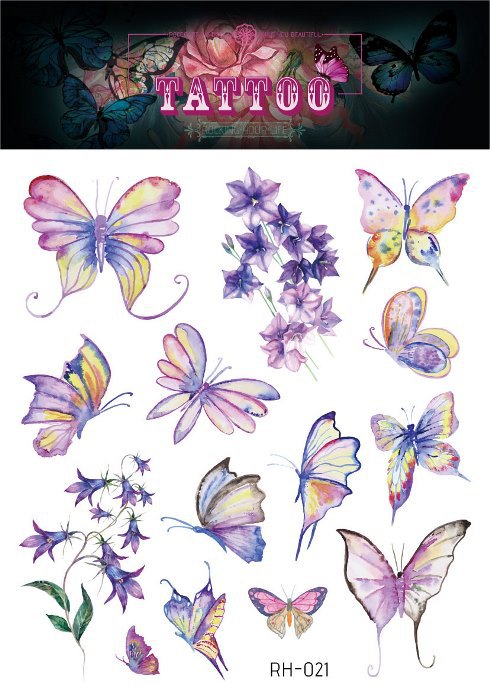 Fairy Butterfly Wings Shiny Tattoo Sticker Waterproof Eyes Face Hand Body Art Fake Tattoos Women Makeup Dance Music Festival