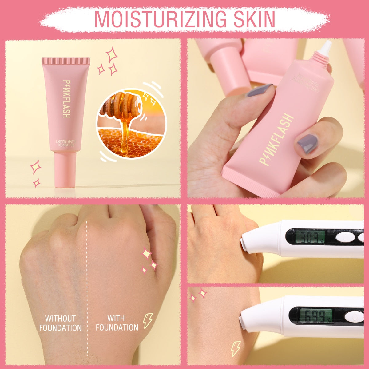 BB Cream Full Cover Face Base Liquid Foundation Makeup Waterproof Long-lasting Facial Concealer Whitening Face Cream