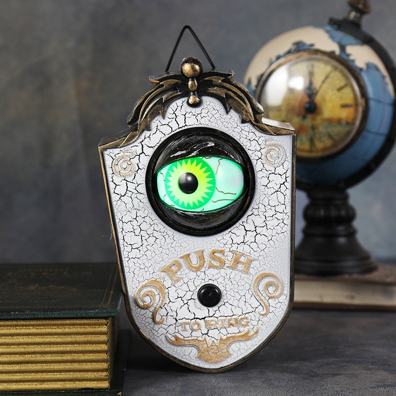 Halloween Decoration One-eyed Doorbell Horror Props Ghost's Day Glowing Home Hanging Electric Luminous Sounding Eyeball Doorbell