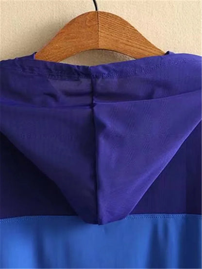 qgtao 2024 Plus Size Clothes For Women In Summer Wear Short Sleeve Hooded Mesh Stitching Breathable Fabric Large Size High Quality Tops