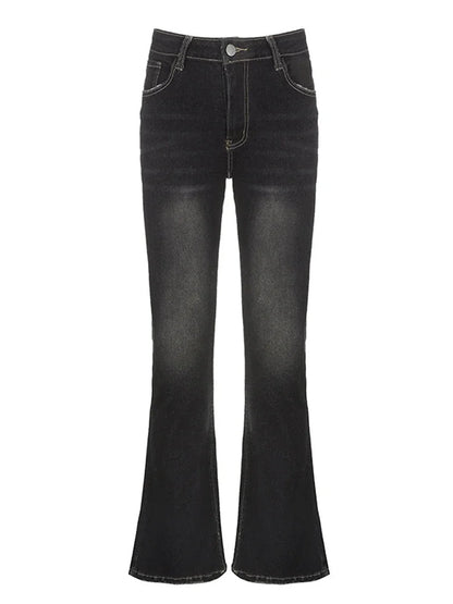 qgtao Y2K Tie Dye Flare Jeans Vintage Strecthy Low Waisted Pants Women Grunge Basic Korean Mom Jeans Casual Streetwear2000s