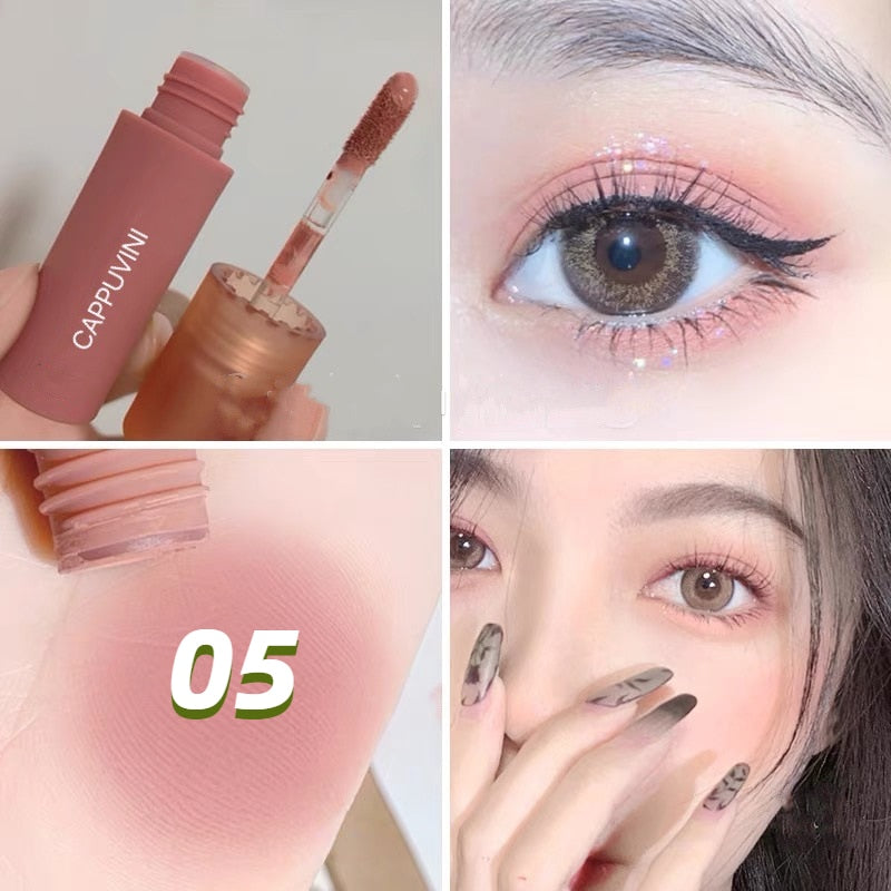 6 Colors Matte Nude Liquid Eyeshadow Cream Blush Dual Purpose Long Lasting Eye Shdaow Natural Cheek Contour Makeup Color Pigment