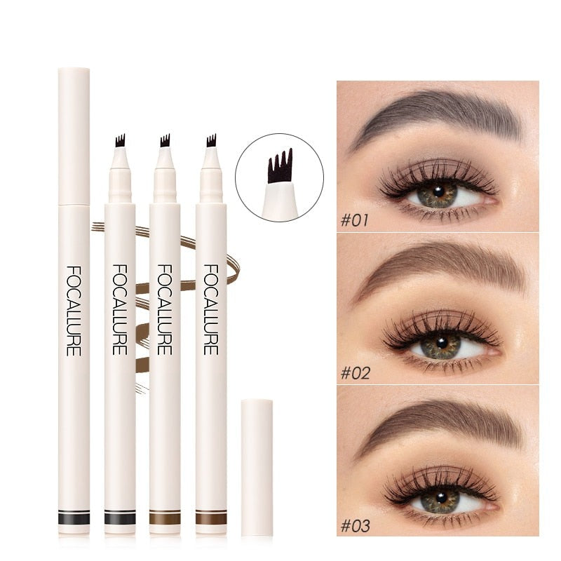 Eyebrow Pencil 4 Points Long Lasting Liquid Natural Eyebrow Tattoo Pen Waterproof High Quality Eye Makeup Cosmetics