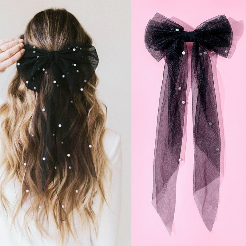 Fashion Hair Bow for Women Ribbon Bow Tie Hairpins Elegant Ladies Hairgrips Headwear Braiding Hair Accessories Hair Clips