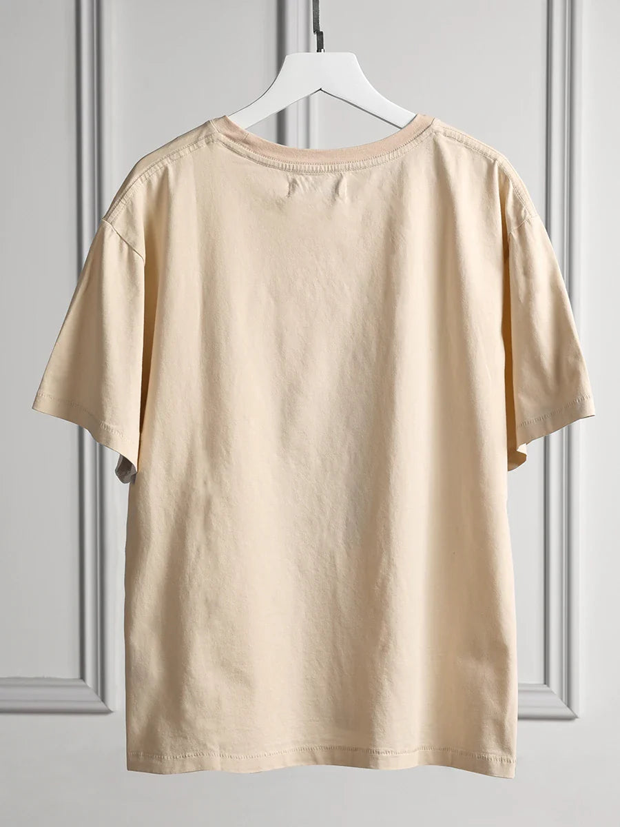 Apricot Tiger Graphic T-Shirt Women 2024 Summer Cotton Vintage Boho Tshirt Tees Femme Rock n Roll Luxury Loose T-shirts Tops