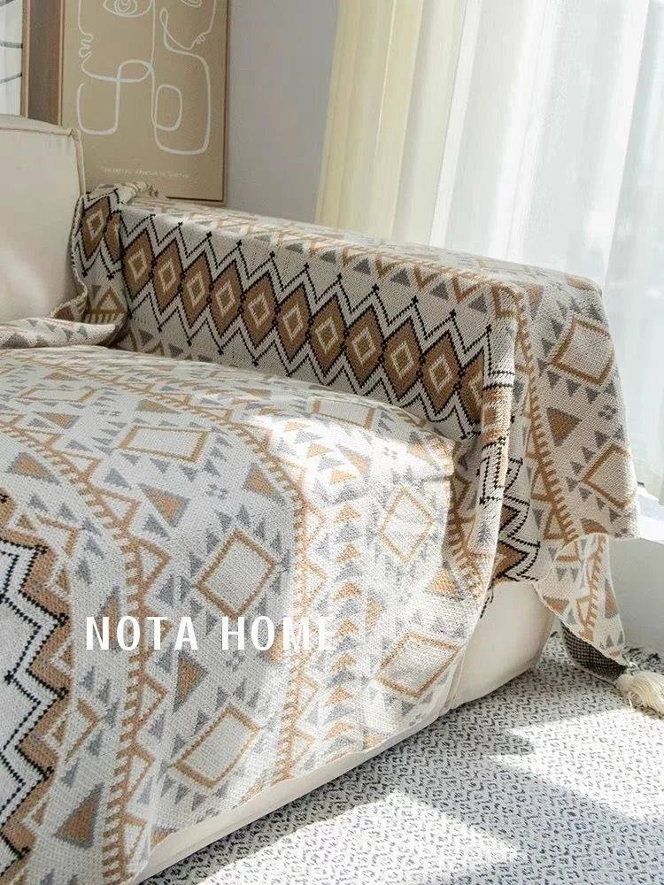 Yeknu Nordic Knitted Blanket Bohemian Thin Quilt Bedspread Decor Home Hotel Throw Blankets For Bed Airplane Travel