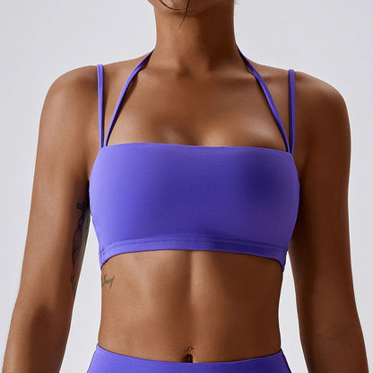 qgtao Women's Sports Underwear Gym High Strength Fitness Vest Shockproof Tight Quick-Drying Yoga Bra Outdoor Running Back Yoga Top