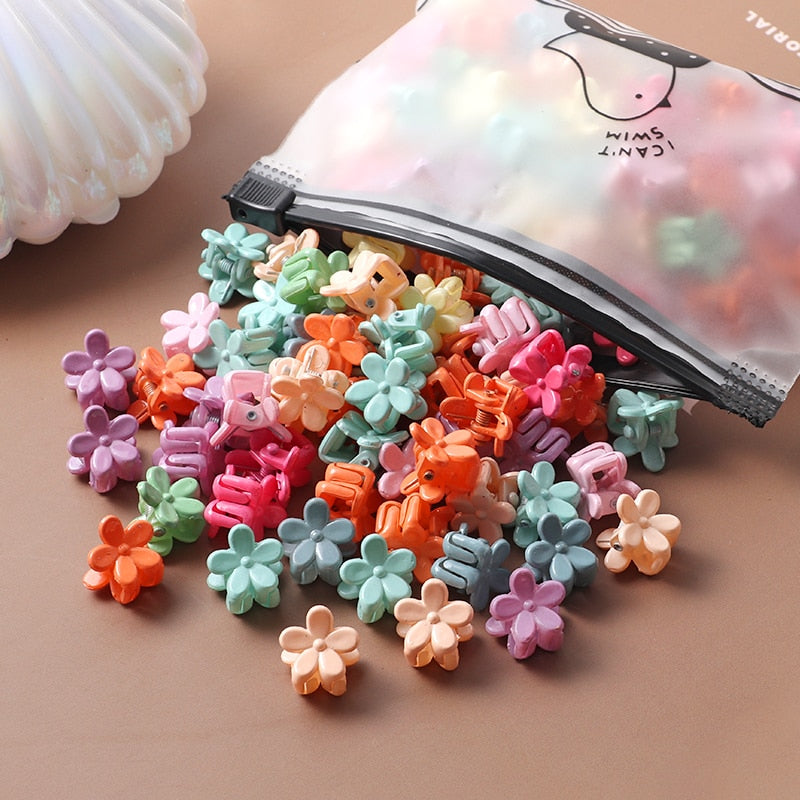 40Pcs Girls Cute Colorful Hair Clips Flower Star Crown Small Hair Claws Kids Sweet Hairpin Cartoons Fashion Hair Accessories