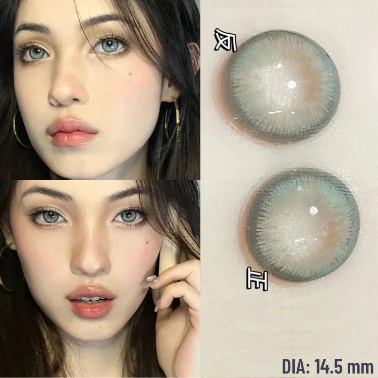 qgtao  1 Pair Dark Lenses Korean Style Colored Contact Lenses Myopia Lenses Black Lenses Fog Pearl Lens High Quality