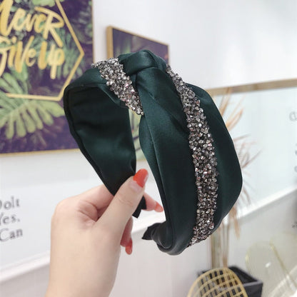Solid Fabric Satin Hair Scarf Band Hairband for Women Girl Korea Headbands Fashion Accessorie