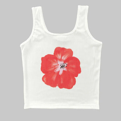 qgtao Sexy Summer Crop Tops Aesthetic Flowers Graphic Baby Tee Goth Harajuku Y2k Style Short Sleeve Camis Vintage Woman 2000s T-shirts