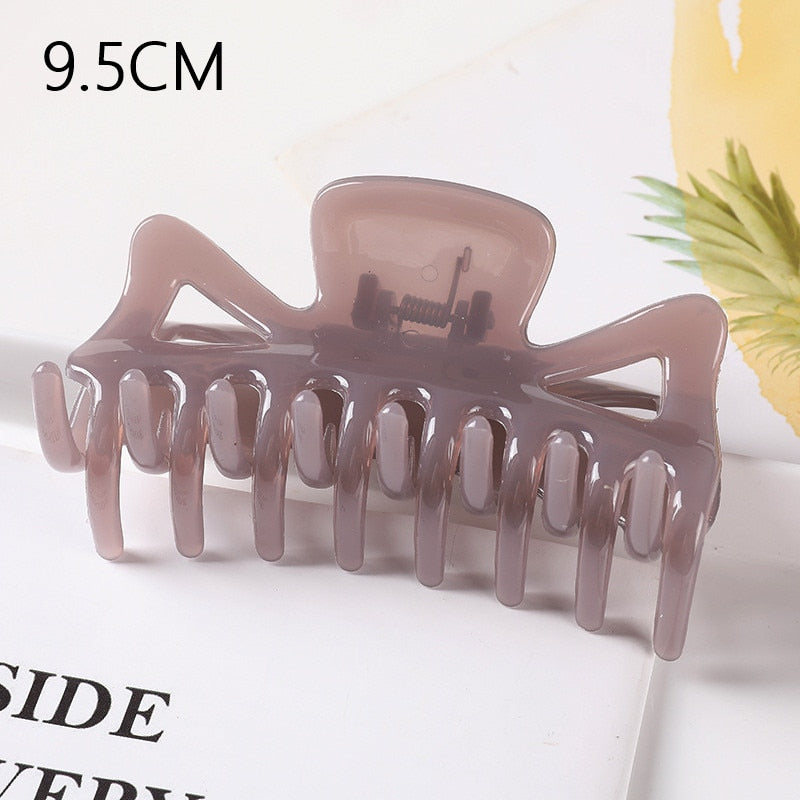 1PC Korean Solid Large Hair Claw Elegant Acrylic Hairpins Barrette Crab Hair Clips for Women Girls Headwear Hair Accessories