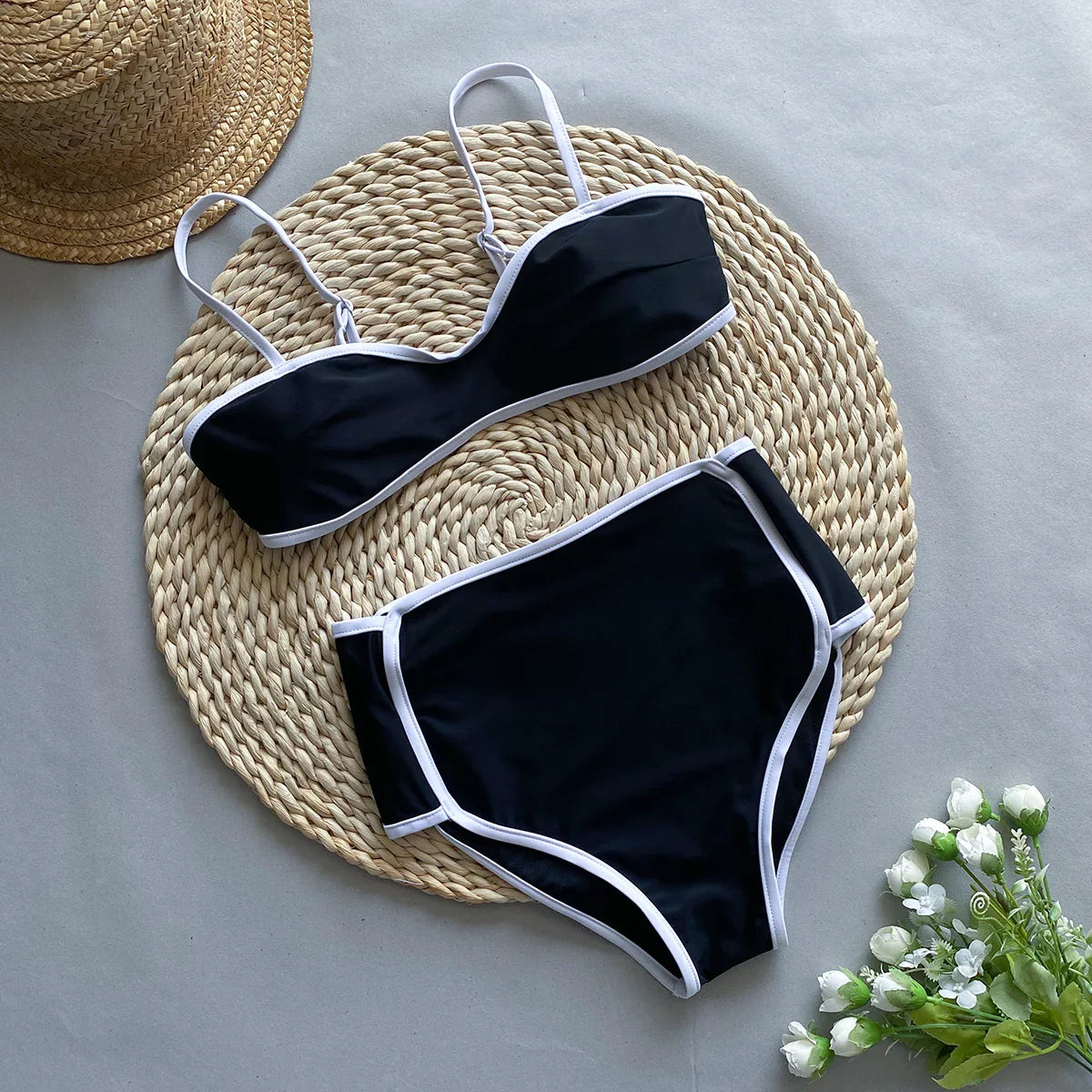 qgtao High Waist Bikini 2024 Sexy Women Swimsuits Female Swimwear Push Up Bikini Set Brazilian Biquini Swimming Suit Black Beachwear