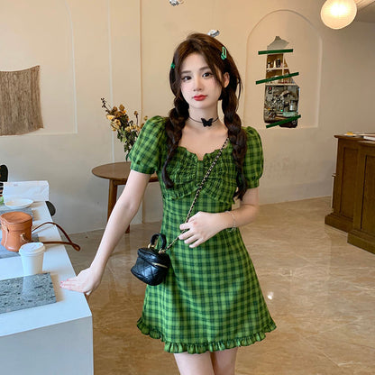 Summer Plaid Bow Dress