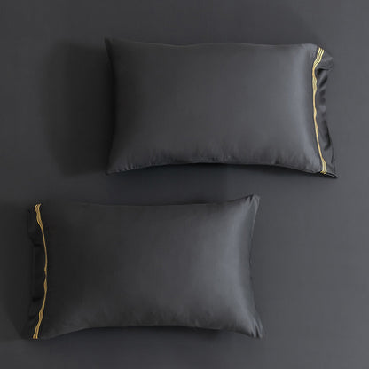 Yeknu Summer Luxury Solid Color Summer Fitted Sheet Set Mattress Cover Pillowcase Flat Bedding Queen King Size for Home Decor