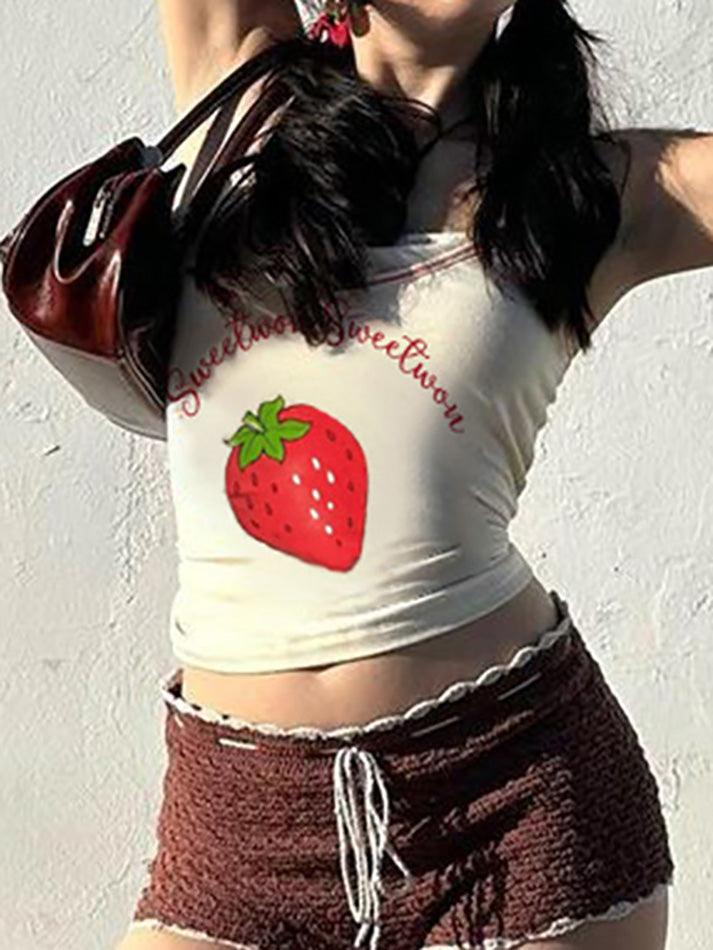 Strawberry Print Camisole Top